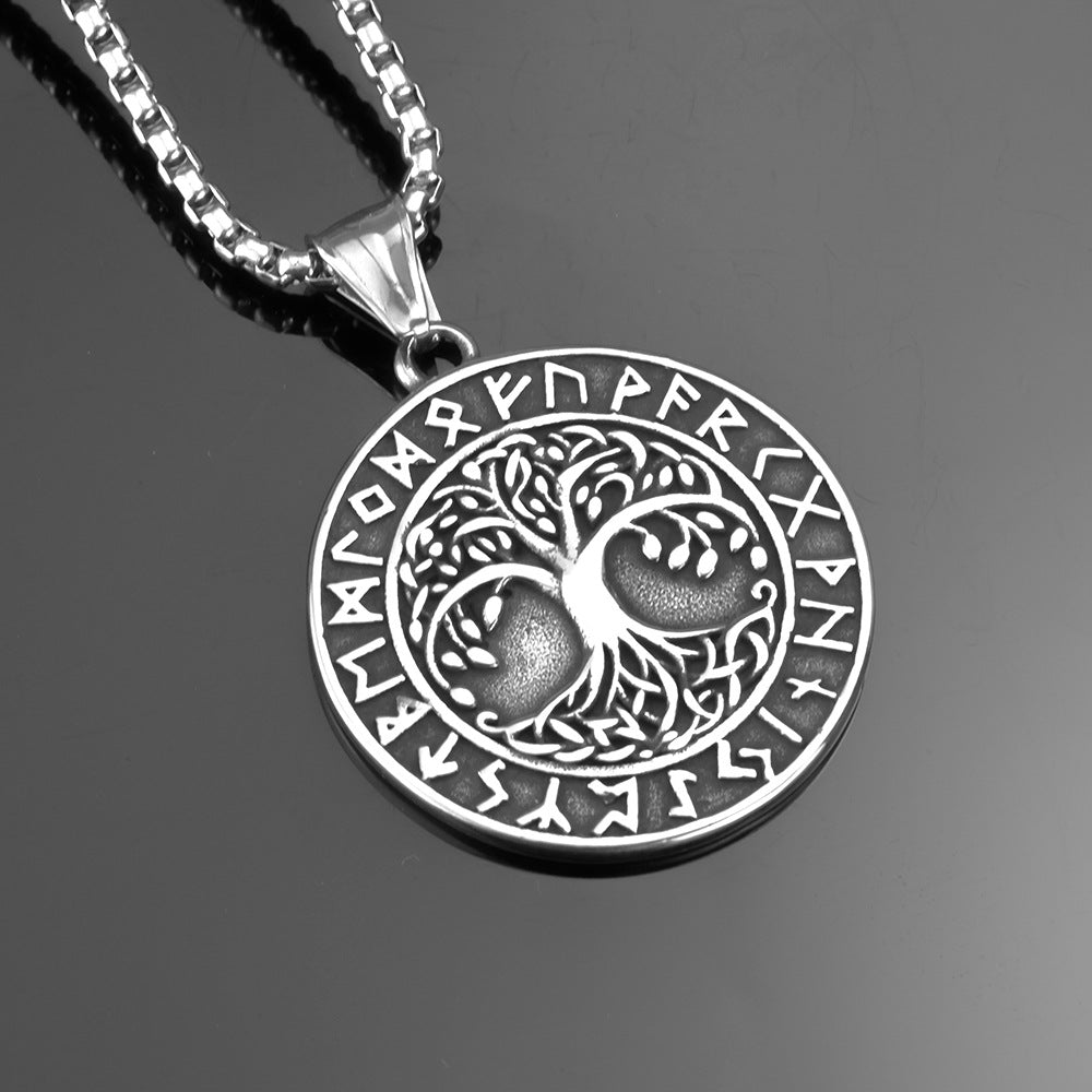 Nordic Stainless Steel Men's Pendant Viking Tree of Life Necklace