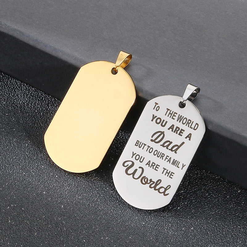 Planderful Stainless Steel Dad Pendant Personalized Gift