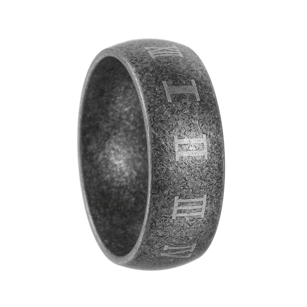 Planderful Everyday Genie Roman Numerals Ring Unisex Stainless Steel Durable Statement Jewelry
