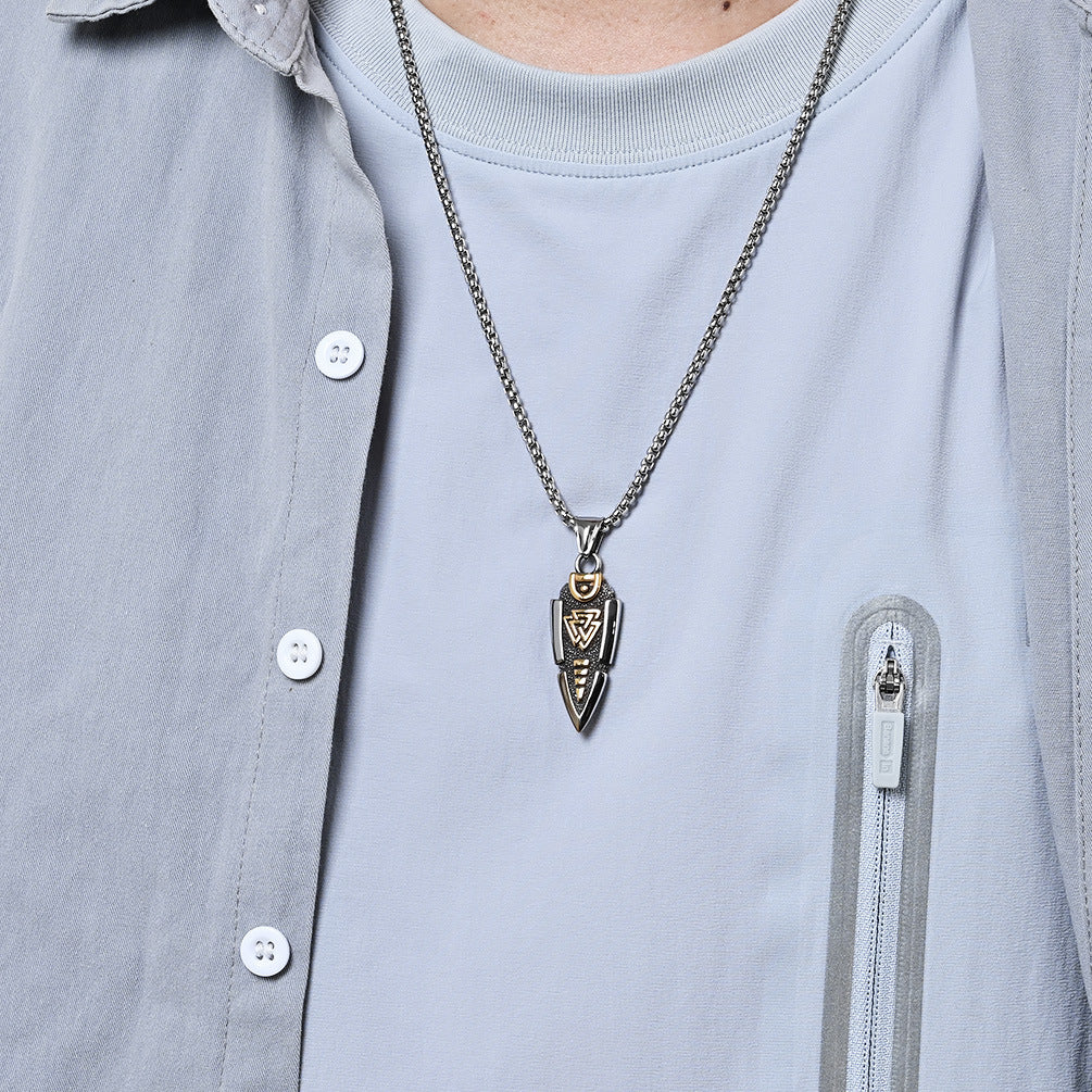 Planderful Viking Odin Knot Necklace For Men Titanium Steel Durable Everyday Jewelry