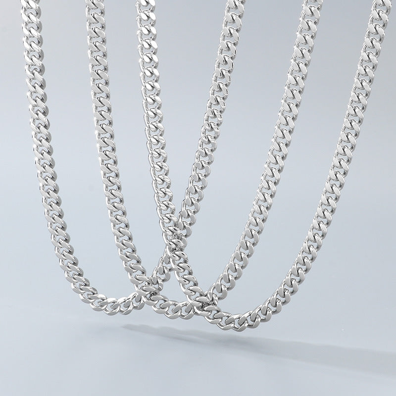 Eight Millimeter Cuban Chain Titanium Necklace For Men