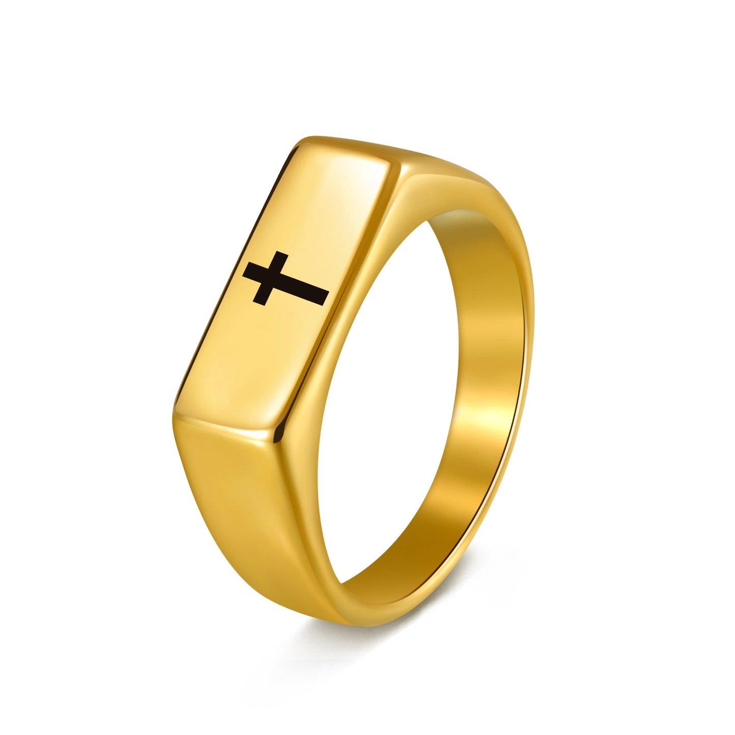 Stainless Steel Punk Stamp Ring By Planderful Everyday Genie For Unisex Hip Hop Style And Customizable Design