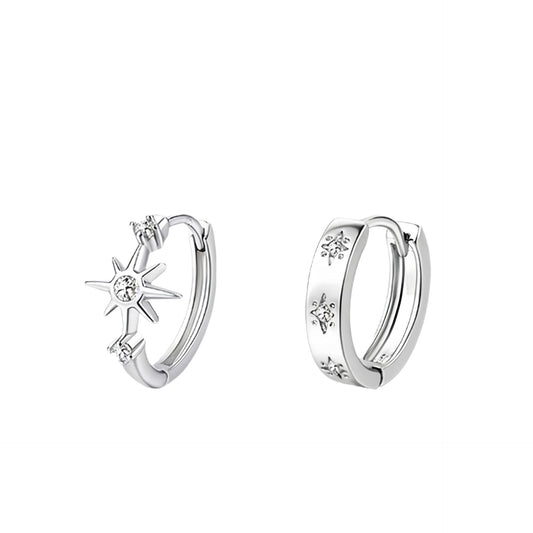 Planderful Sterling Silver Hexagram Earrings For Women Niche Design Studs Premium Everyday Accessories