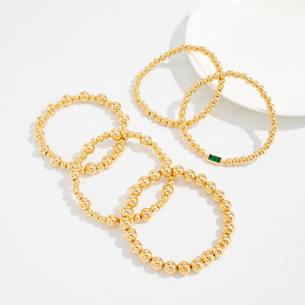 Planderful Acrylic Bracelet Vienna Verve Stacked Beaded Rectangular Jewelry For Trendsetting Women