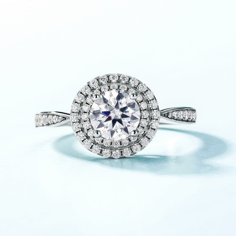 Planderful Classic Moissanite Sterling Silver Ring – 6.5 × 6.5 mm, 1 ct – Style 12