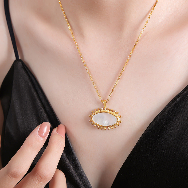 Golden Geometric Titanium Steel Jewelry Set for Women