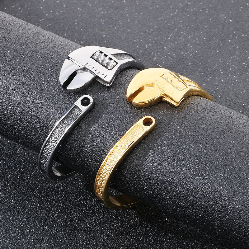 Planderful Titanium Tool Wrench Men Retro Opening Bracelet