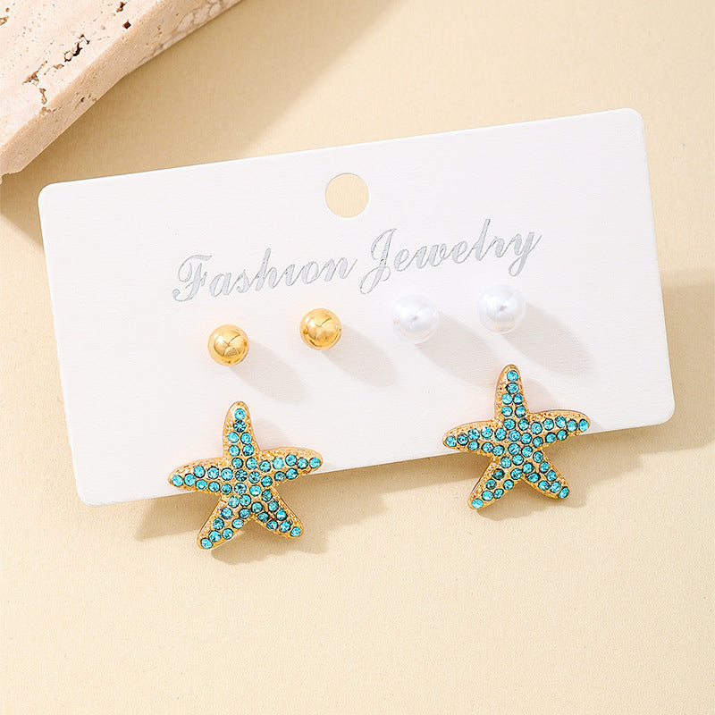 Planderful Vienna Verve Earrings – Ocean-Inspired Metal and Zircon Design