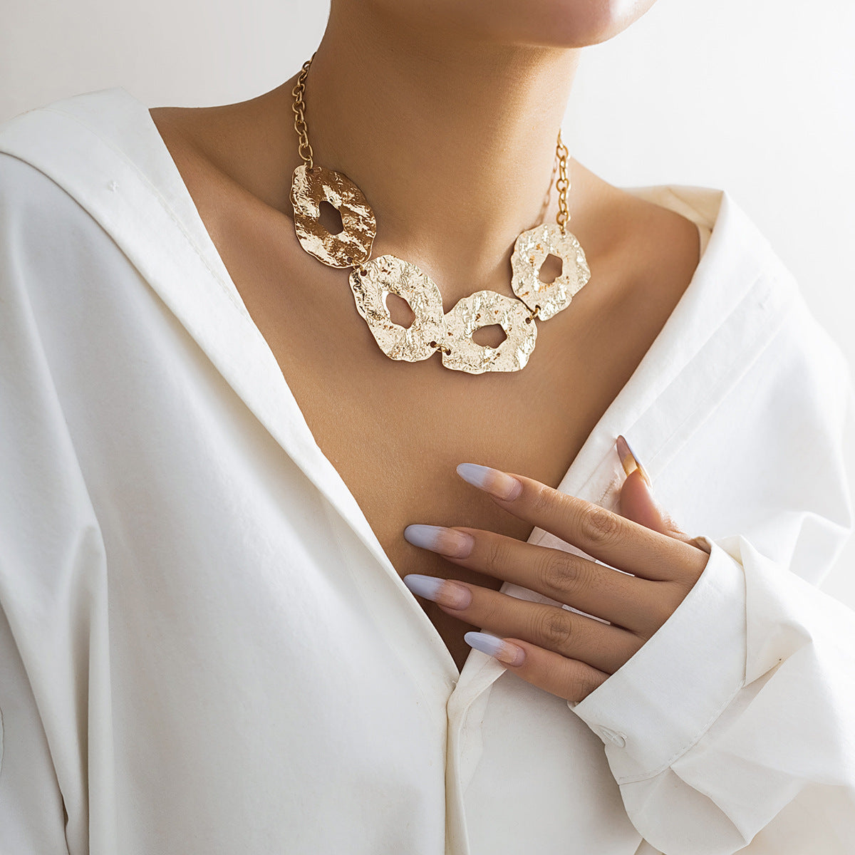 Retro Body Chain Jewelry with Irregular Metal Design for Women