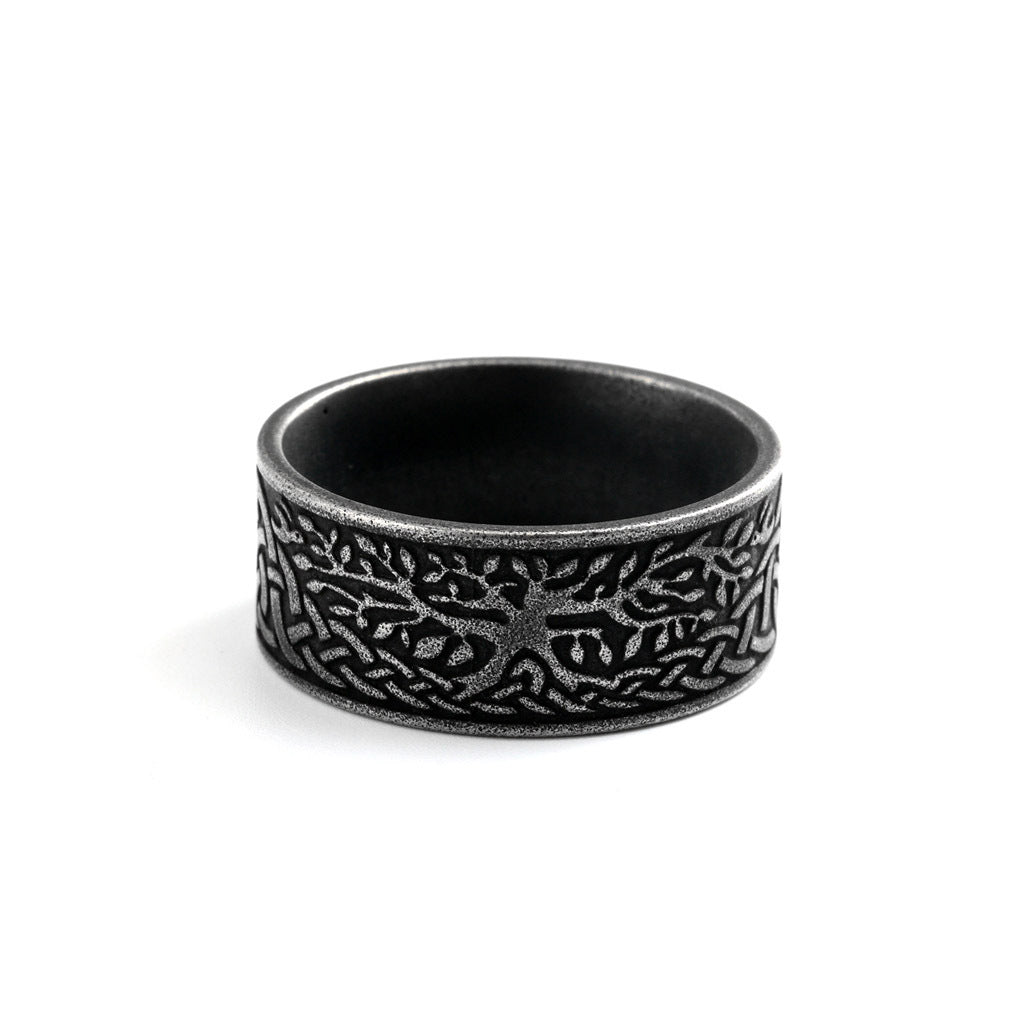 Vintage Tree of Life Stainless Steel Men's Ring