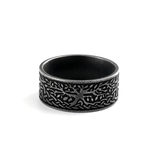 Vintage Tree of Life Stainless Steel Men's Ring
