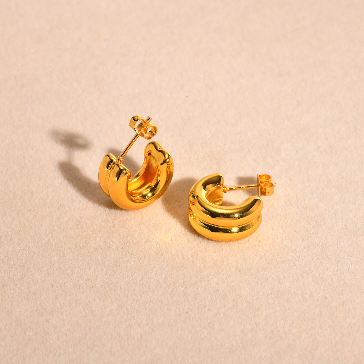 Triple-Band Hoop Earrings — Three Finishes