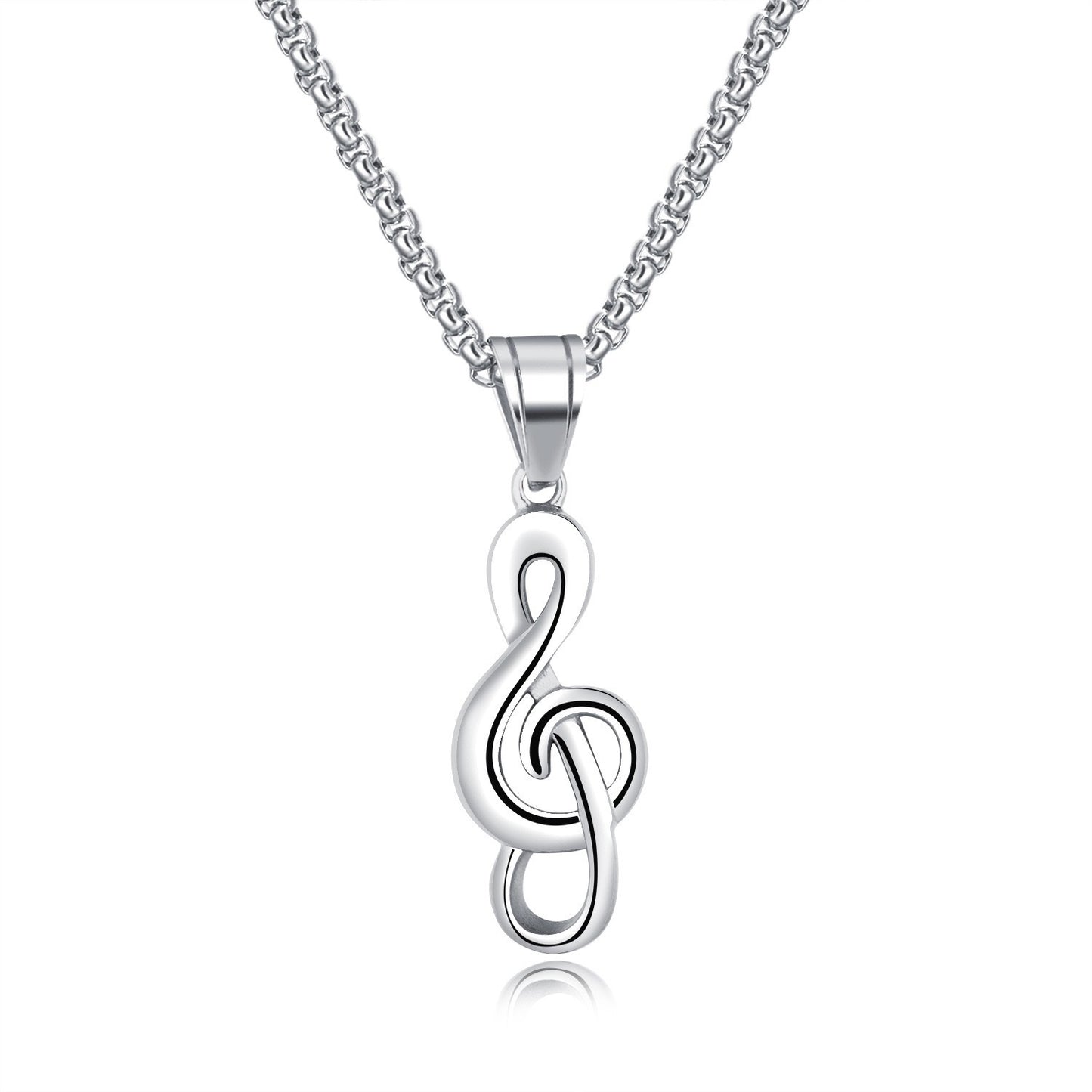1. Planderful Stainless Steel Necklace For Men With Music Symbols European American Punk Inspired