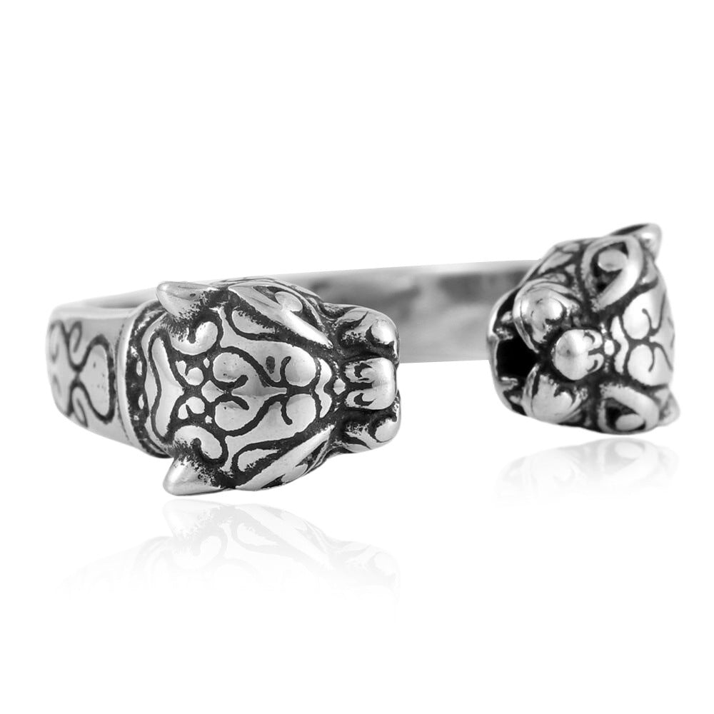 Titanium Steel Leopard Ring for Men - Retro Trendy Animal Jewelry Accessories