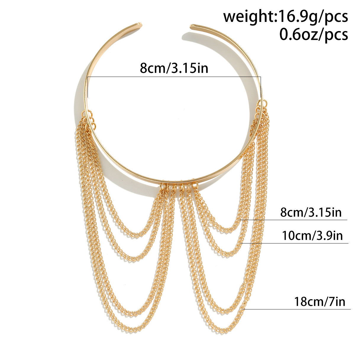 Romantic Su Open Arm Bracelet Metal U-Shaped Chain Arm Chain
