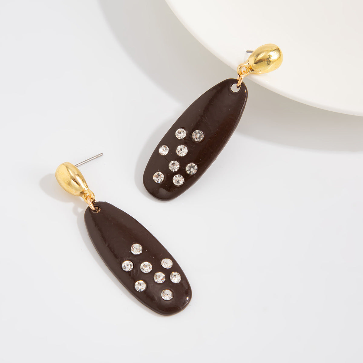 Planderful Vienna Verve Vintage Oval Zircon Earrings For Women Elegant Geometric Style