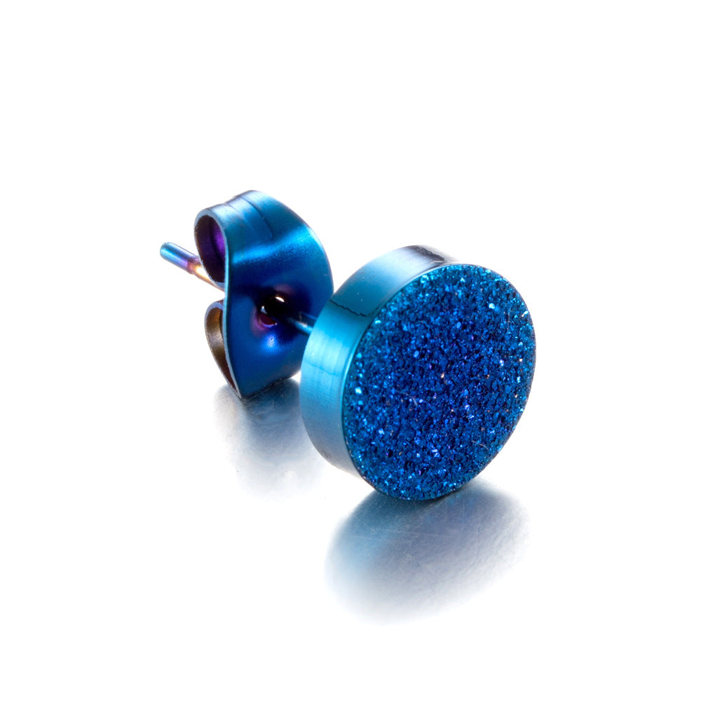 Titanium Steel Matte Stud Earrings for Men, Hipster Earclips
