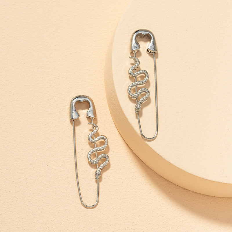 Exaggerated Alloy Snake Earrings - Vienna Verve Collection