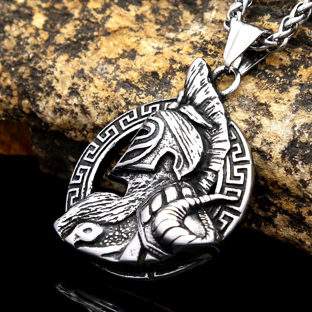Vintage Fighter Stainless Steel Men's Pendant Necklace