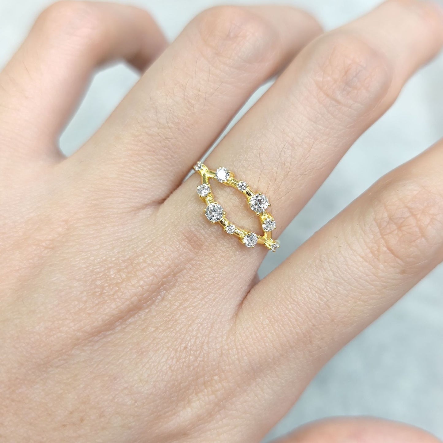 Golden Dawn Series S925 Silver Moissanite Stacking Ring