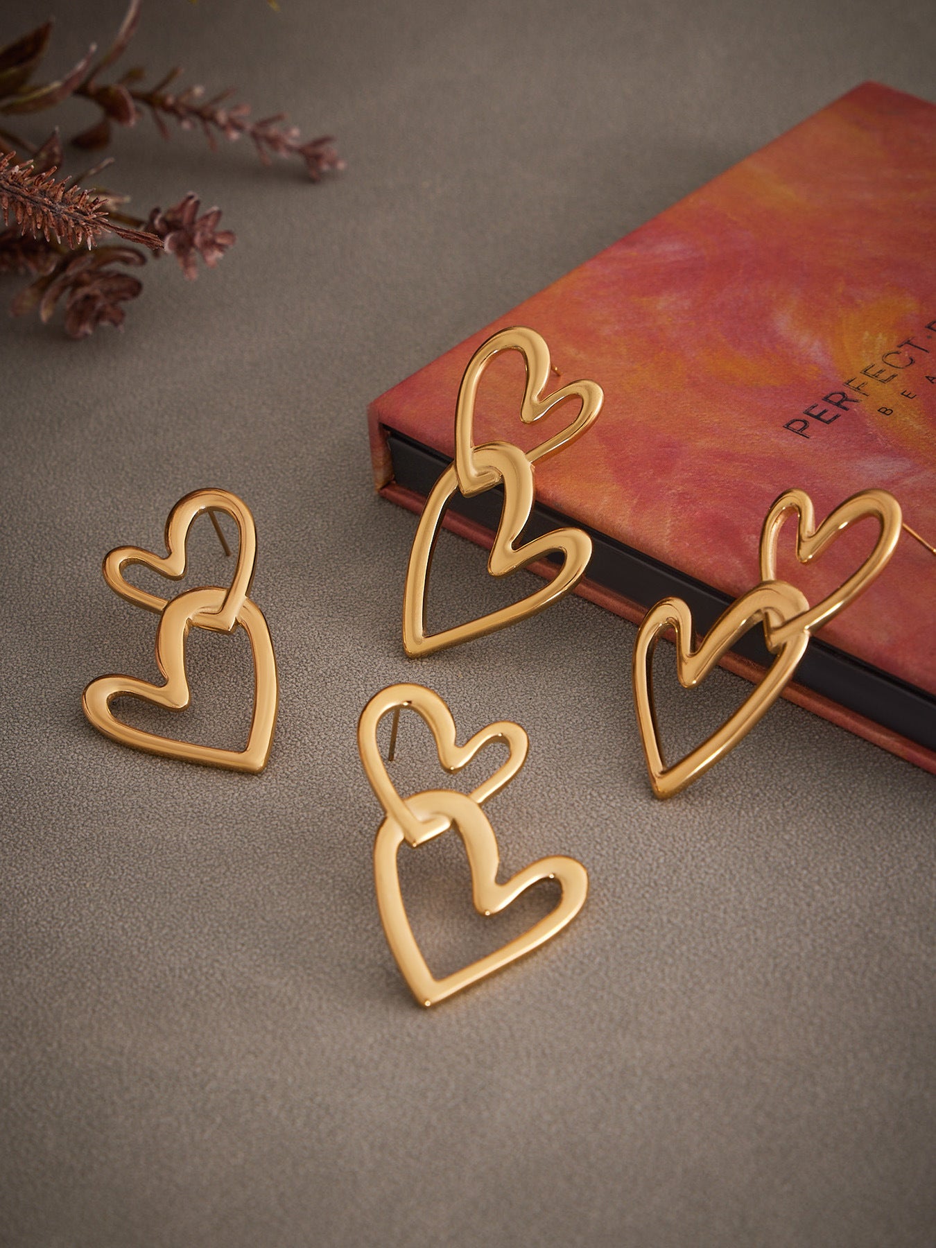 Planderful Double Love Earrings 18K Gold Plated Women