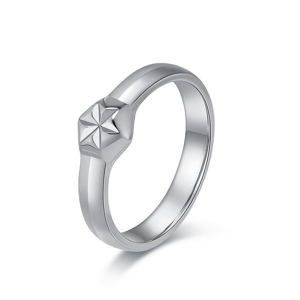 Planderful Hexagonal Titanium Steel Ring For Men And Women Durable High End Jewelry Couple Gift