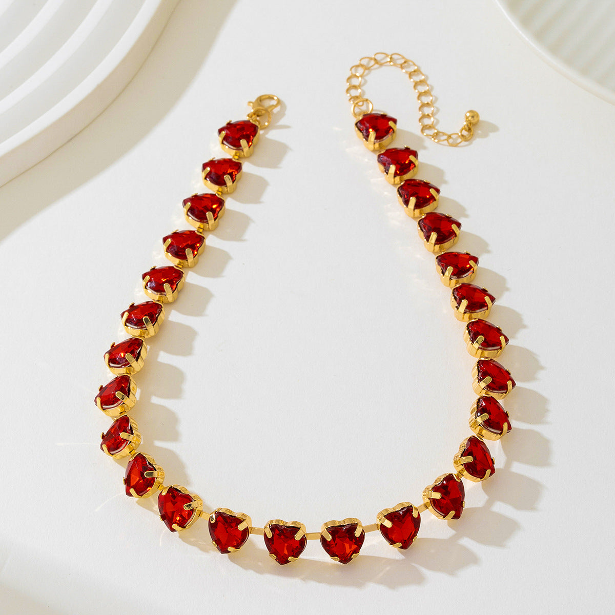 Planderful Vienna Verve Necklace – Elegant Metal Peach Heart Design