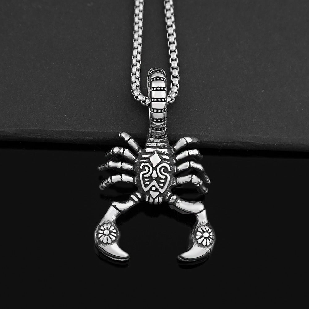 Gothic Retro Scorpion Men's Pendant Necklace in Titanium Steel