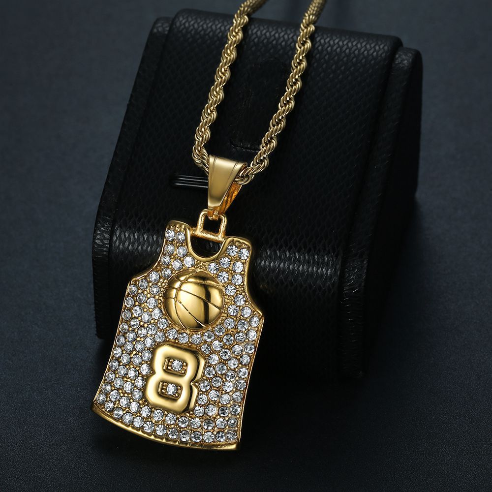 Steel Necklace – Statement Basketball Jersey Pendant For Men And Women Ideal Gift