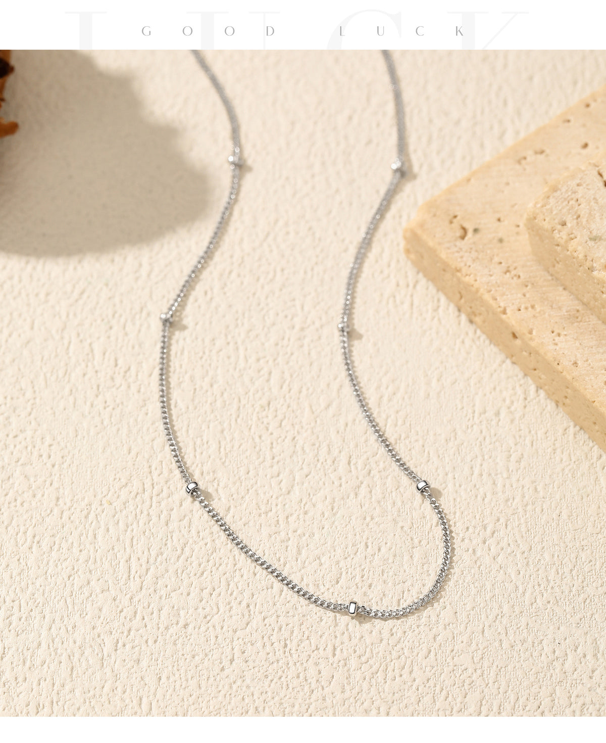 925 Sterling Silver Shimmer Plain Chain Necklace