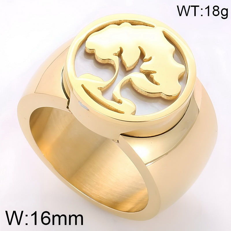 Fatima Hand Hollow Fritillary Bottom Wide Edition Ring Tree Of Life Roman Scale