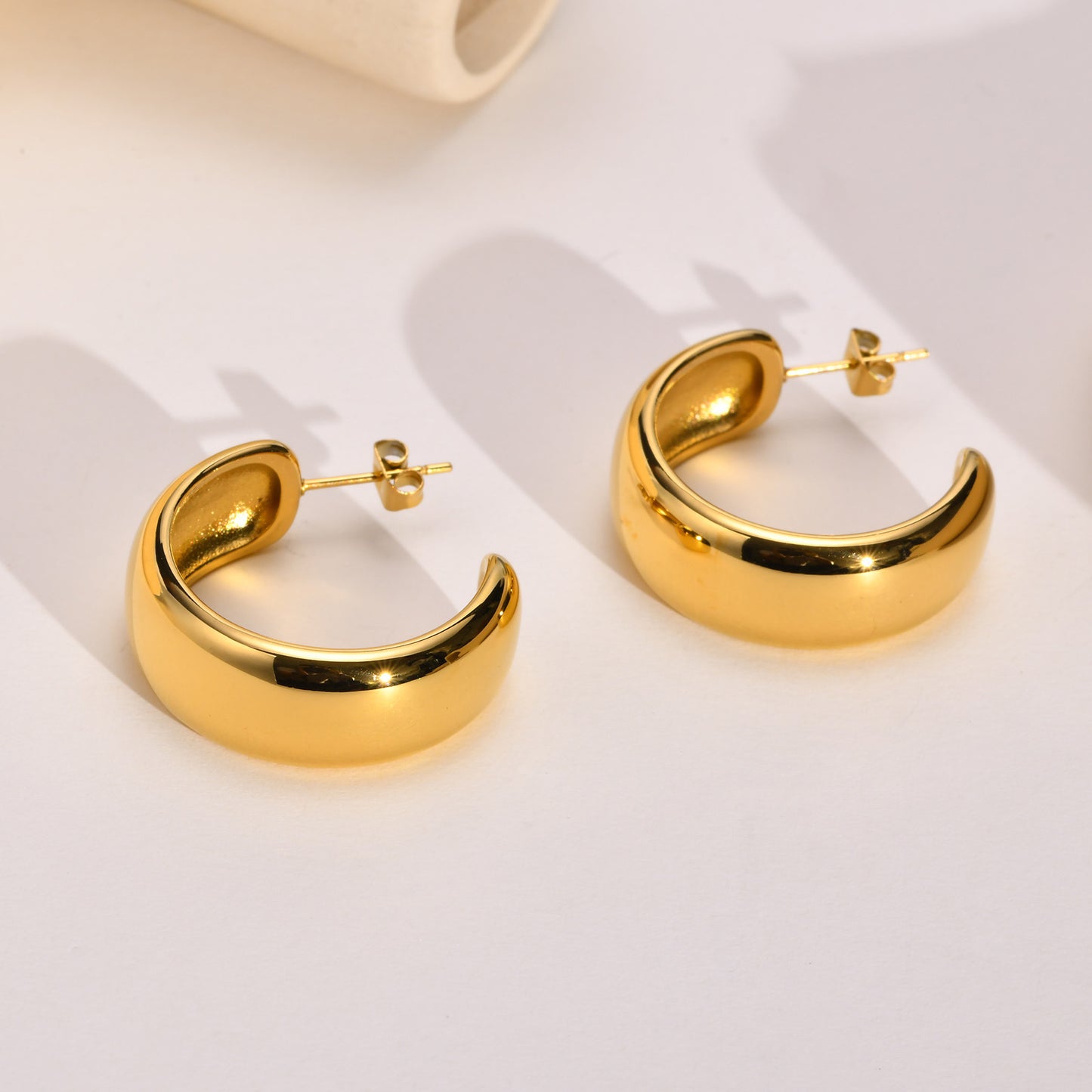 European And American Jewelry Stainless Steel C Shaped Earrings