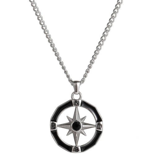 Planderful Compass Necklace For Boys Premium Titanium Steel Hexagram Pendant Everyday Genie