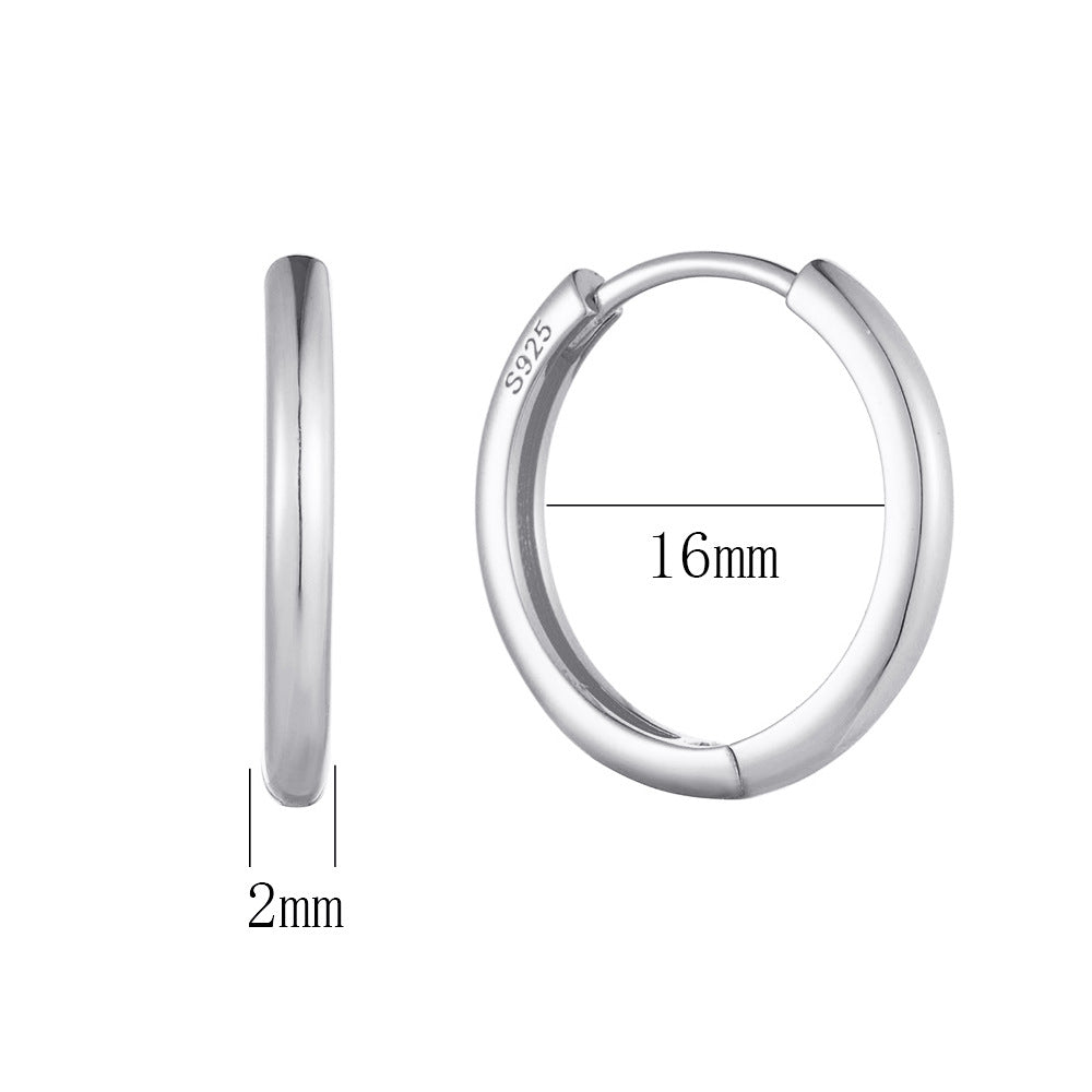 S925 Sterling Silver Ear Buckle Bare Body Earrings