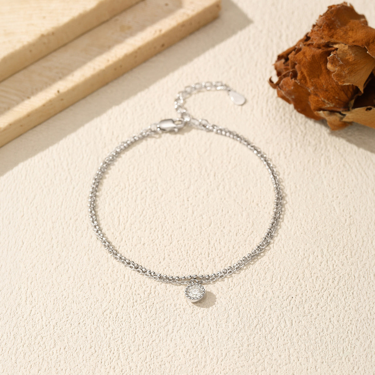 925 Sterling Silver Double-Layer Moissanite Bracelet