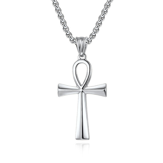 Planderful Anka Cross Necklace Stainless Steel Personalized Pendant For Men And Women European And American Style