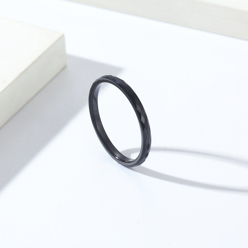 Cross-Border E-Commerce Simple Rhombus Tungsten Ring Fashion