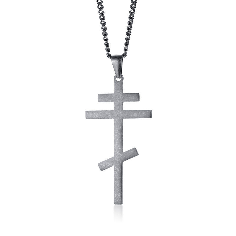 Retro Stainless Steel Cross Pendant Titanium Steel Necklace