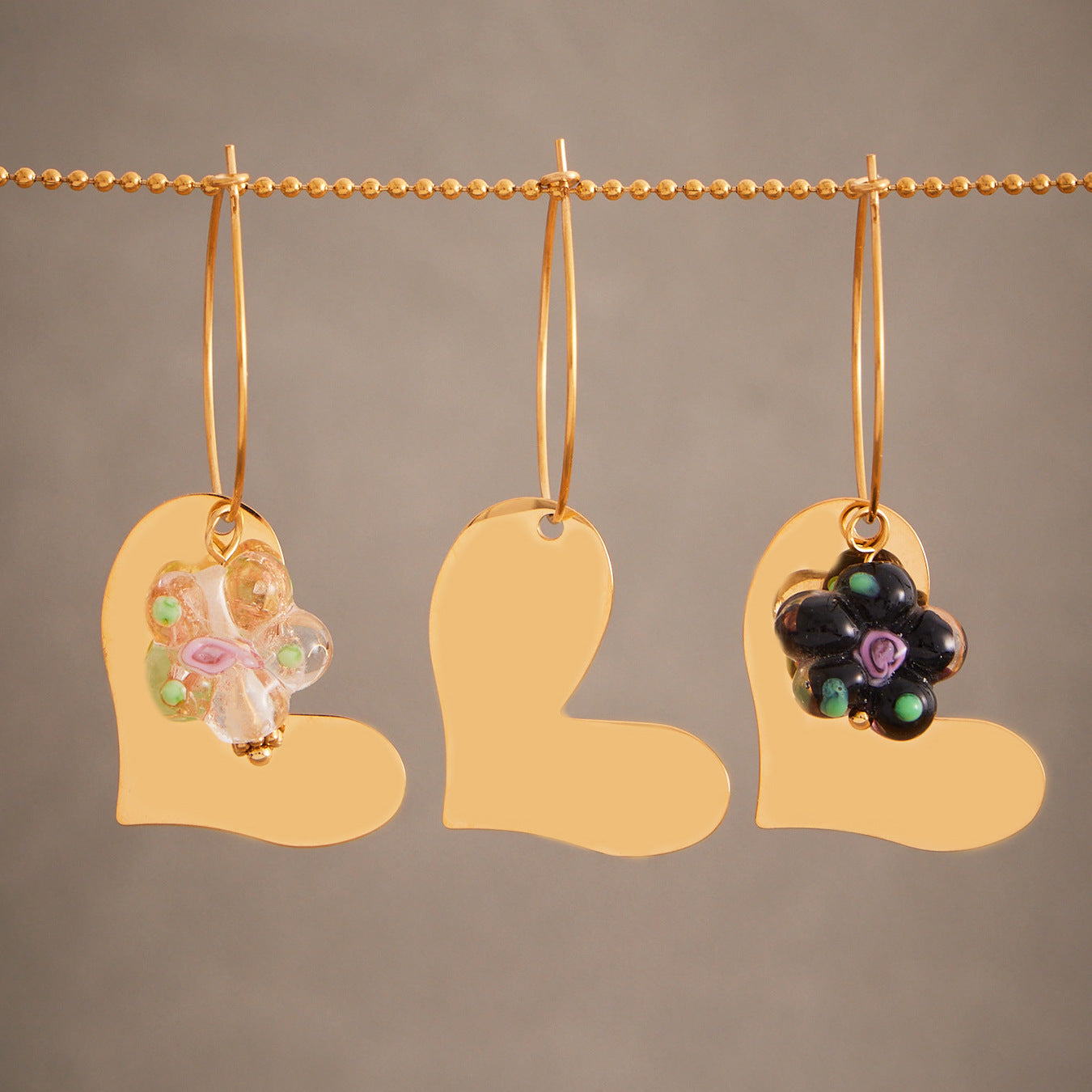 Planderful Resin Flower Earrings 18K Gold Plated Women