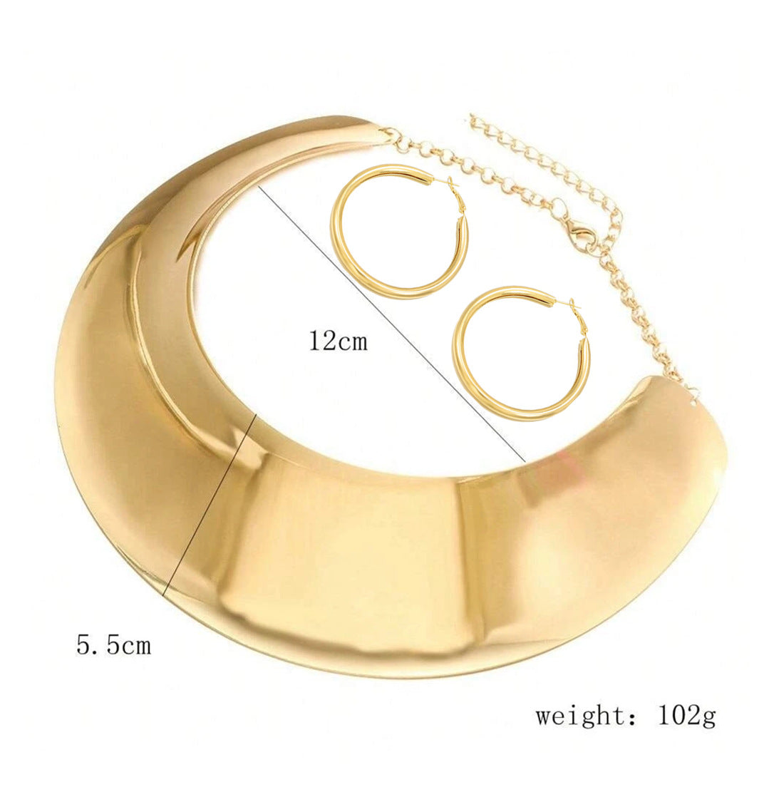 Planderful Savanna Rhythms Necklace and Earrings Set – Bold Geometric Design