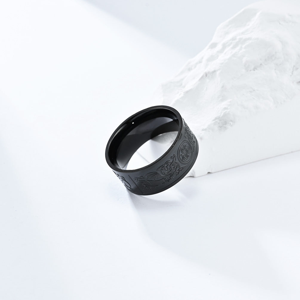 Planderful Celtic Knot Titanium Steel Ring Unisex Durable Ethnic Style Jewelry For Everyday Wear