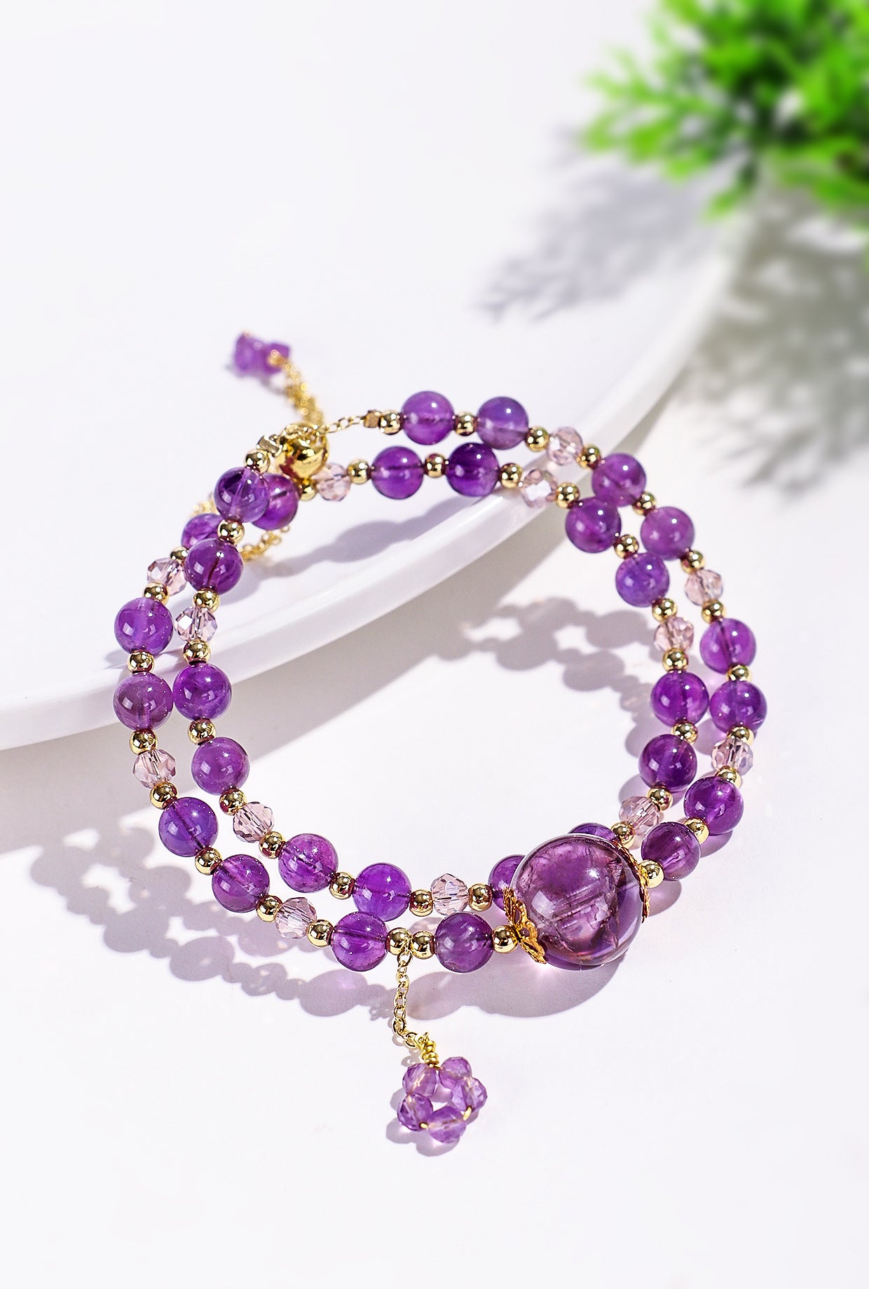 Planderful Fortune's Favor Bracelet – Elegant Amethyst Beaded Design