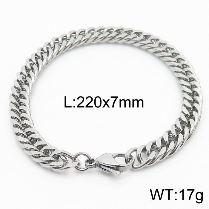 Cool Men's Titanium Steel Does Not Fade Lobster Buckle Bracelet Girls Niche Bracelet A