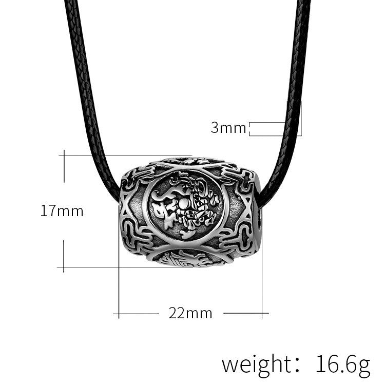 Steel Necklace – Vintage Taoist Divine Beast Pendant