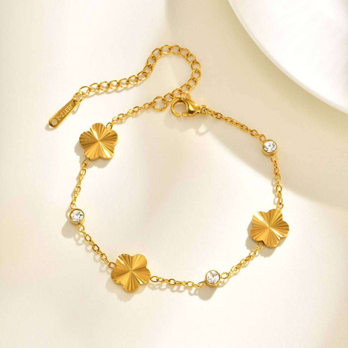 Flower Zircon Stainless Steel Bracelet