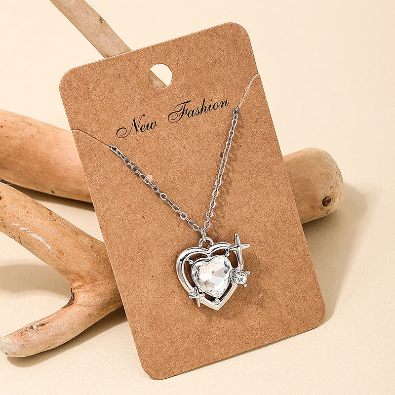 Retro Love Star Necklace with European Charm