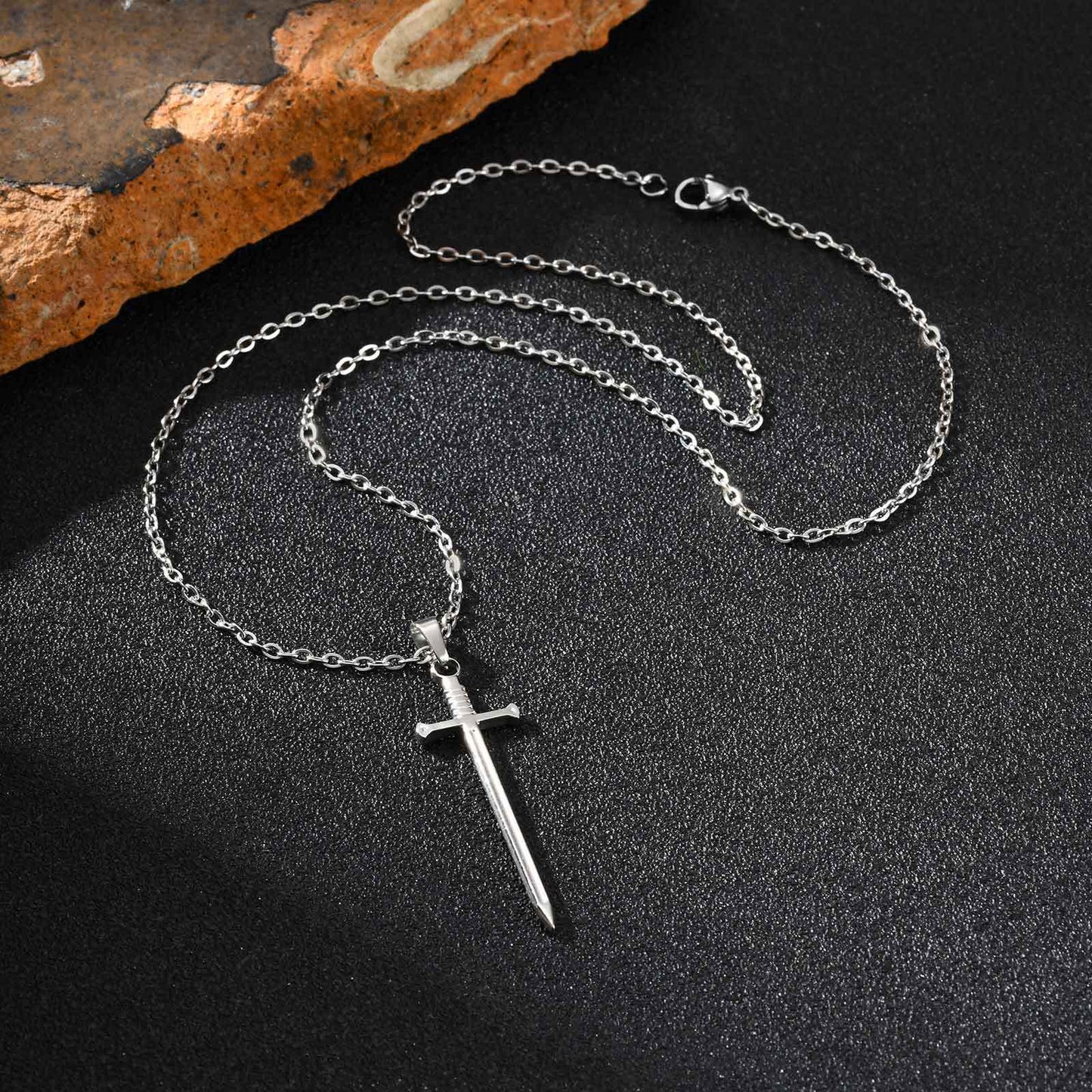 Planderful Sword Pendant Necklace Personalized For Men