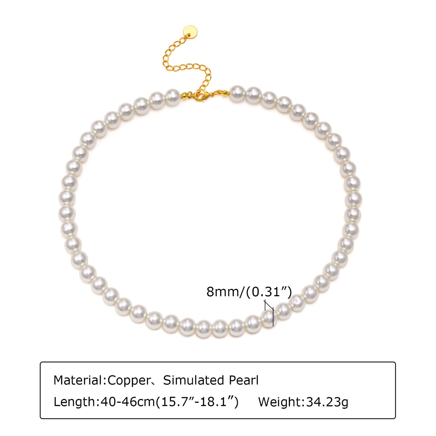 European And American Style Copper Neck Chain Necklace