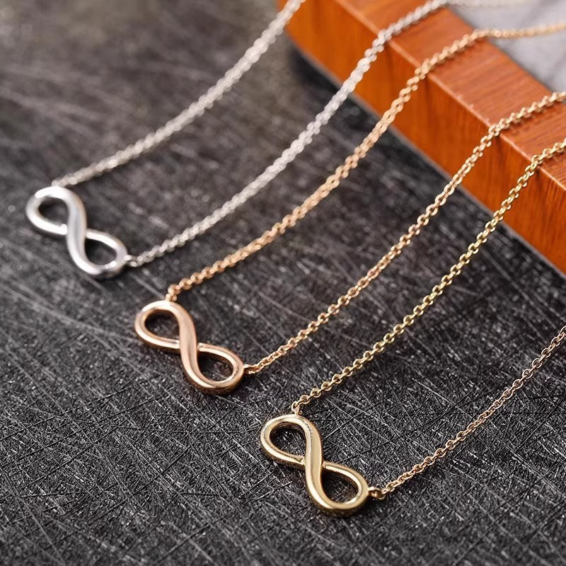 Planderful Jewelry Stainless Steel Necklace Eternal Love Collarbone Chain For Modern Women