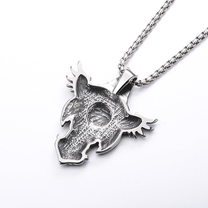 Steel Necklace – Vintage Odin Mounts Double Crow Pendant For Men And Women Norse Mythology Jewelry Gift